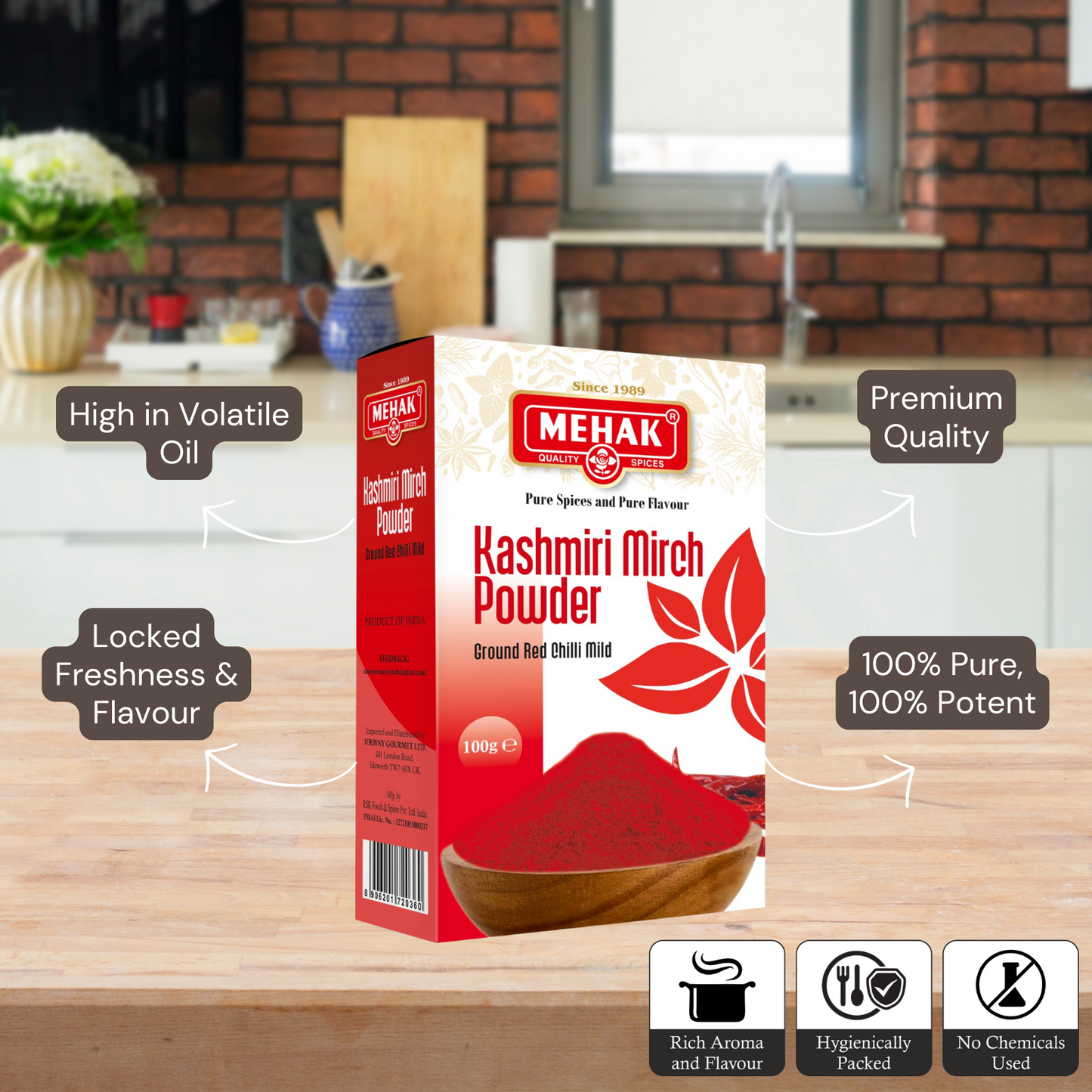 Kashmiri Mirch Powder (Ground Red Chilli Mild)
